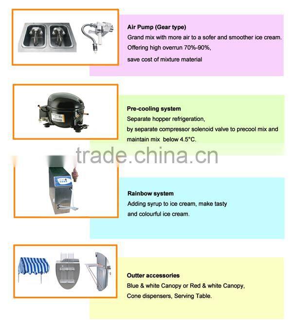 2014 high capacity best quality soft serve ice cream machine
