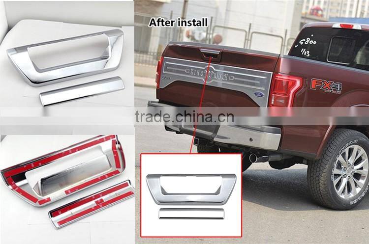 Chrome tailgate door handle cover for 2015 ford truck accessories