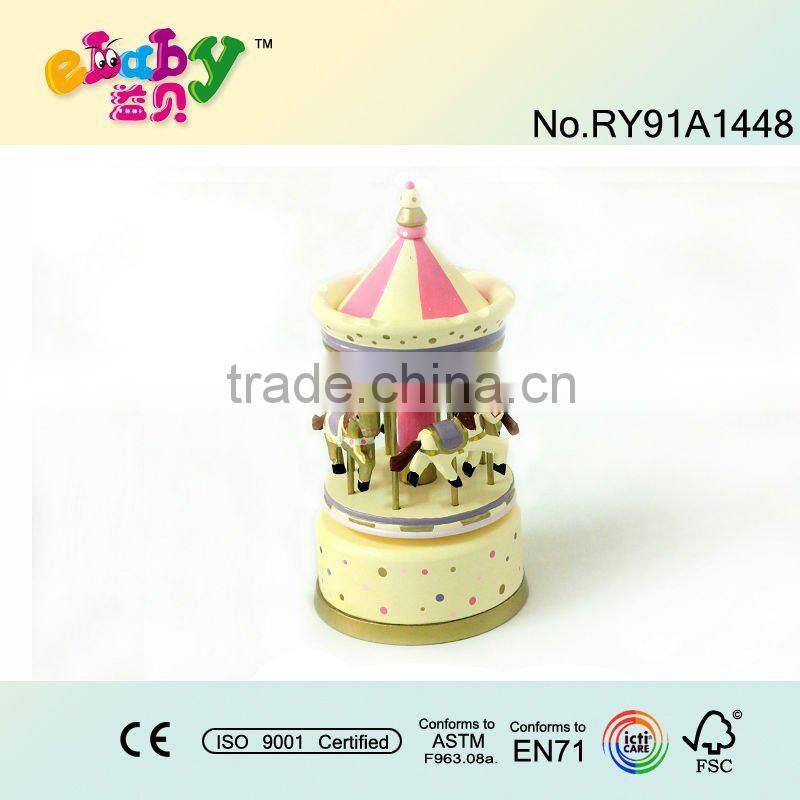 Wooden music box with Santa