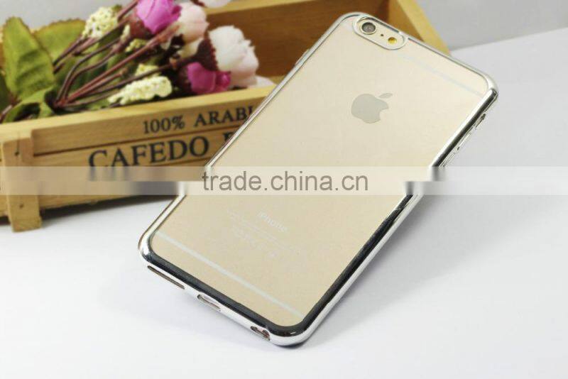 Hot Transparent Electroplating Mobile Phone Case,Mobile Case TPU for Iphone 6 Case