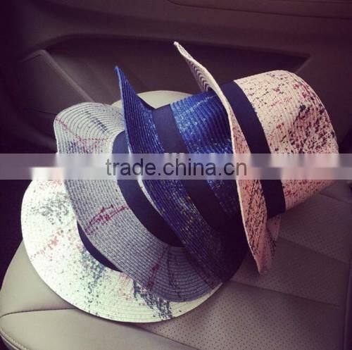 2016 wholesale latest design colombian straw hat factory original fashion ladies promotional straw hat