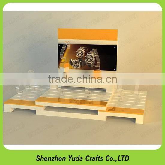Well painted wooden stand for wrist watch, customize useful removable mdf watch stand