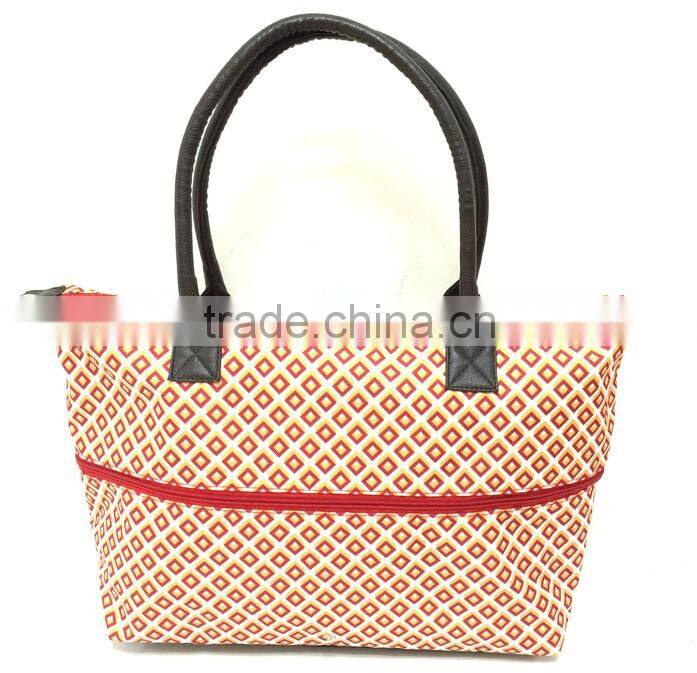 BSCI FACTORY Ladies fashion polyester printing flower tote bags alibaba china supplier