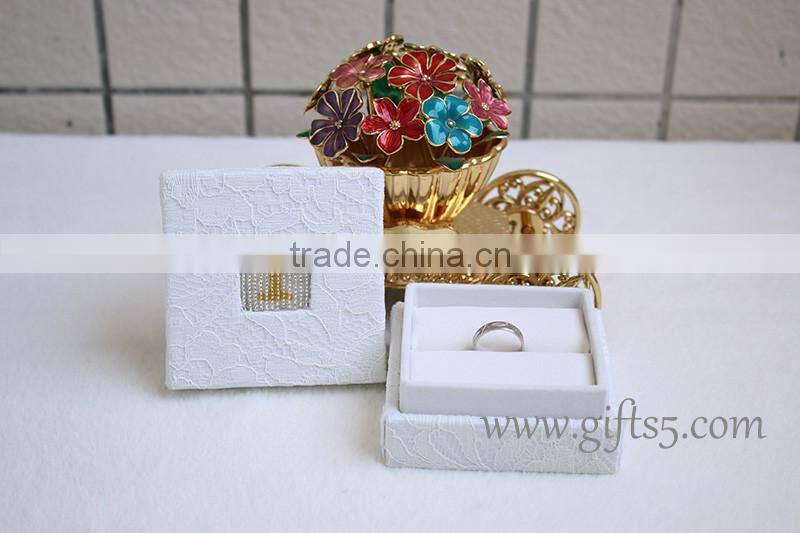 Unique engagement ring boxes with beaded name plate of I
