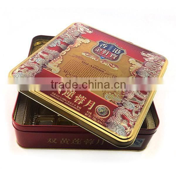 food grade hinge metal box wholesale square cookie boxes packaging