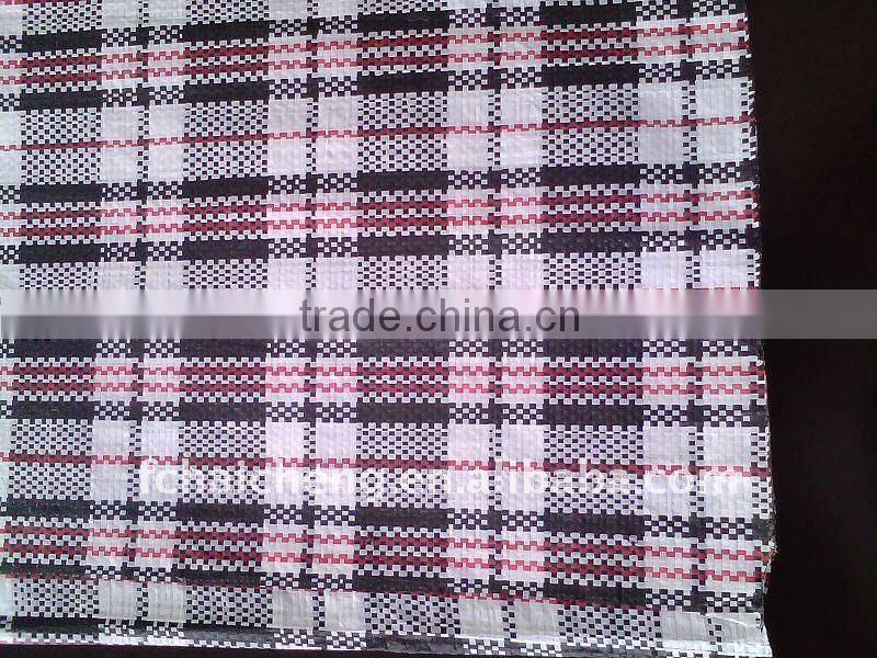 PP Woven Fabric shopper bags material with colored Stripes
