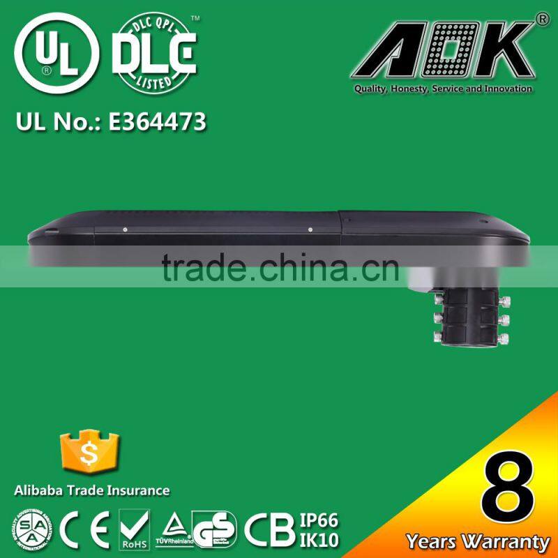 8 Years Warranty UL DLC EMC LVD RoHS SAA IP67 IK10 LED Road Light with Photocell