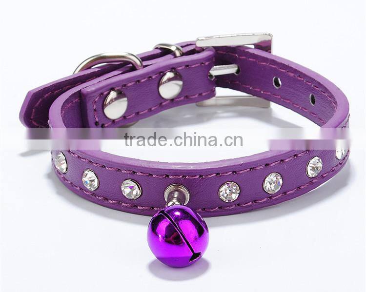 soft PU small bell custom metal chain dog collar dog collar PU chains01