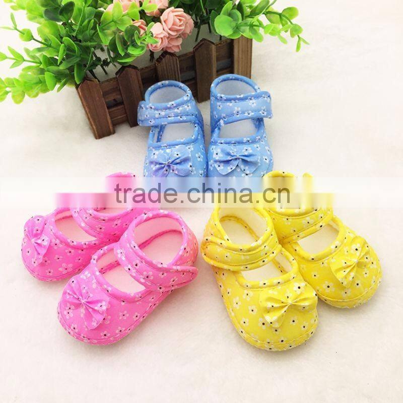 0-18 Months Infant Prewalker Toddler Girls Kid Bowknot Soft Anti-Slip Crib Shoes