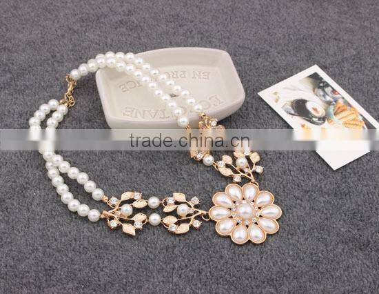 Top Quality Flower Pearl Choker Vintage Pendant Statement Necklace Women Necklaces & Pendants Fashion Necklaces for Women 2014