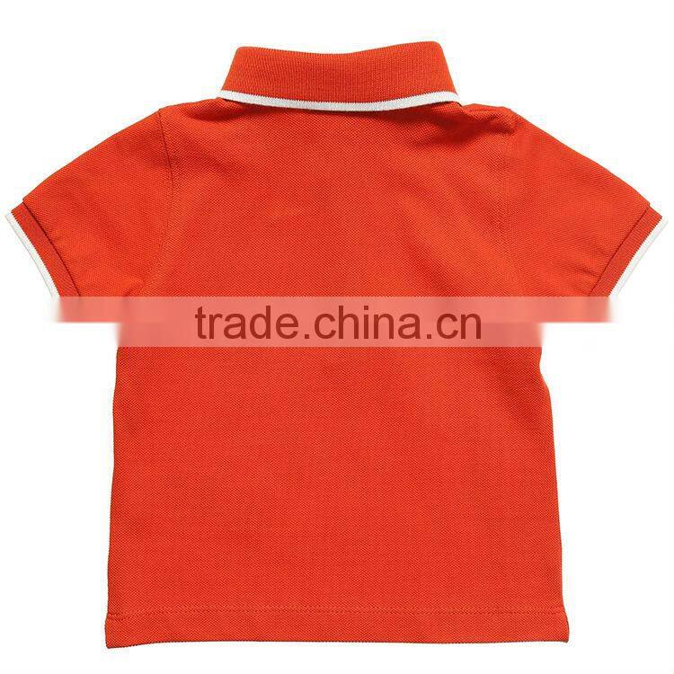 wholesale kids 100%cotton plain orange polo shirts with white trims