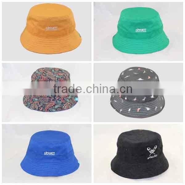 2014 custom your logo plain white cotton bucket hat