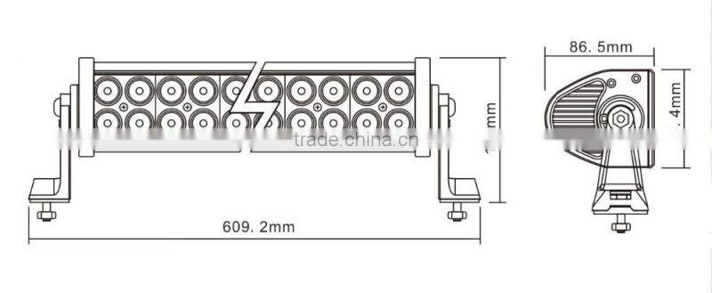 High Quality 120 watt 6 inch LED light bar 12v offroad auto 120w led working light for car