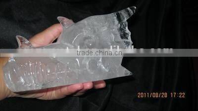 Nature clear Crystal dragon skull for sale