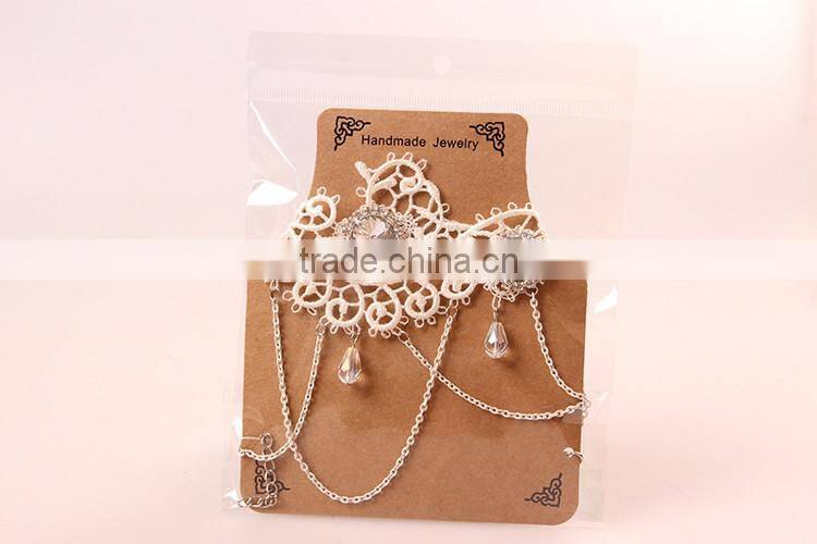 MYLOVE Women Goth Lace Gemstone Collar Choker Crystal Pendant Necklace Jewelry Gift MLY272