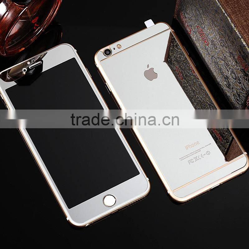 Factory Whoelsale Color Mirror Electroplated Coating Ultra Thin 0.33mm 2.5D ARC 9H Mobile Phone Use Glass Film for Iphone 6 Plus