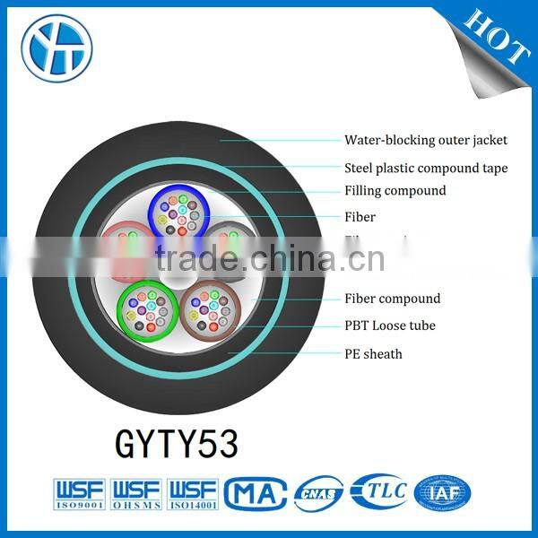 GYTY53 Metallic strength member Corrugated steel tape armored fiber optic cable