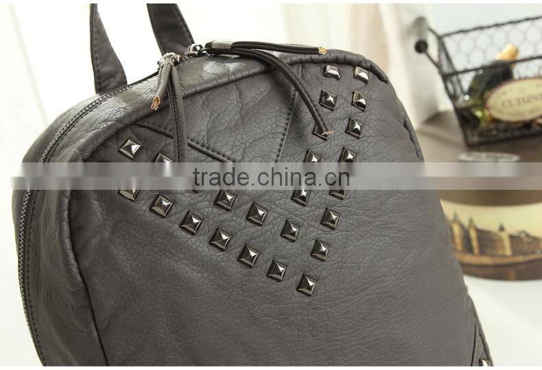 China supplier hobo satchel bags women water-washed soft leather backpack fashion 2016