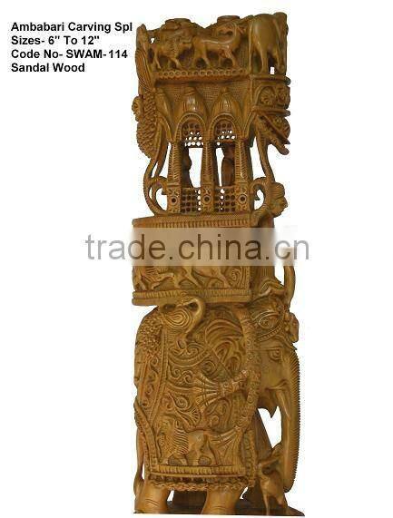Wooden elephant sculpture animal sculpture