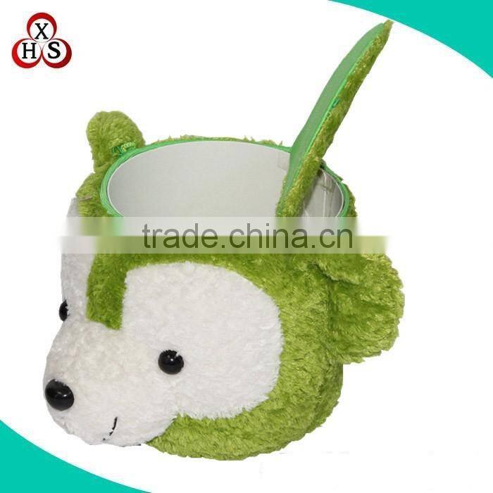 Wholesale custom bear soft plush pen holder cute animal school pen pot