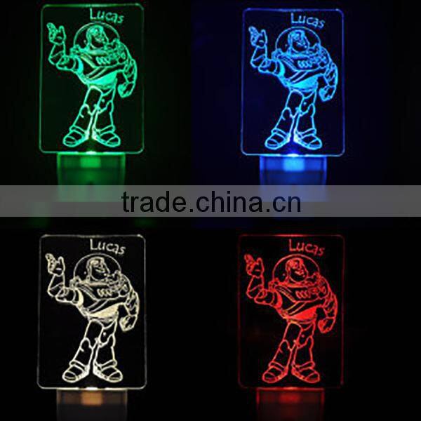 Light Sensor LED Acrylic Night Light for custom, Personalized Custom LED Nightlight