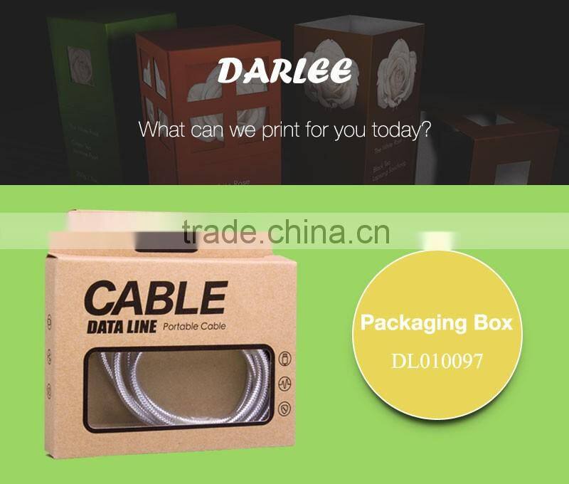 Custom logo printed recyclable kraft paper usb cable paper package boxes