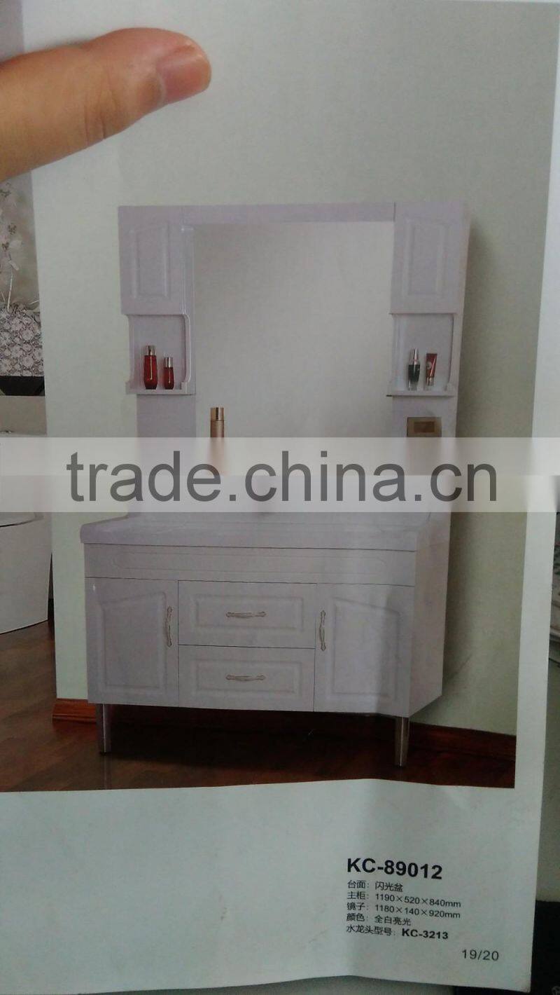 solid wood,oak wood bathroom cabinet withTouch screen lamp mirror cabinet