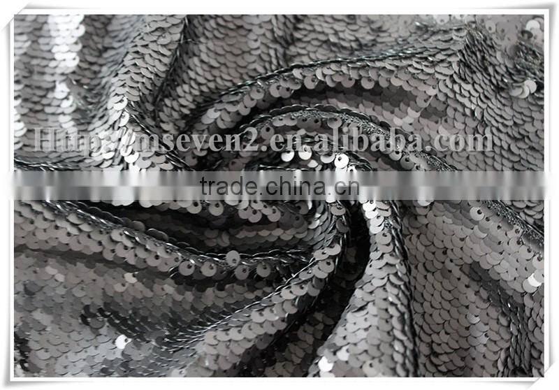 Wholesale latest design popular matte black sequin net embroidery lace fabric