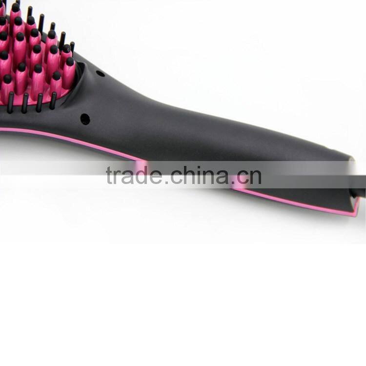 Hot sell led display black big button hair brush straightener