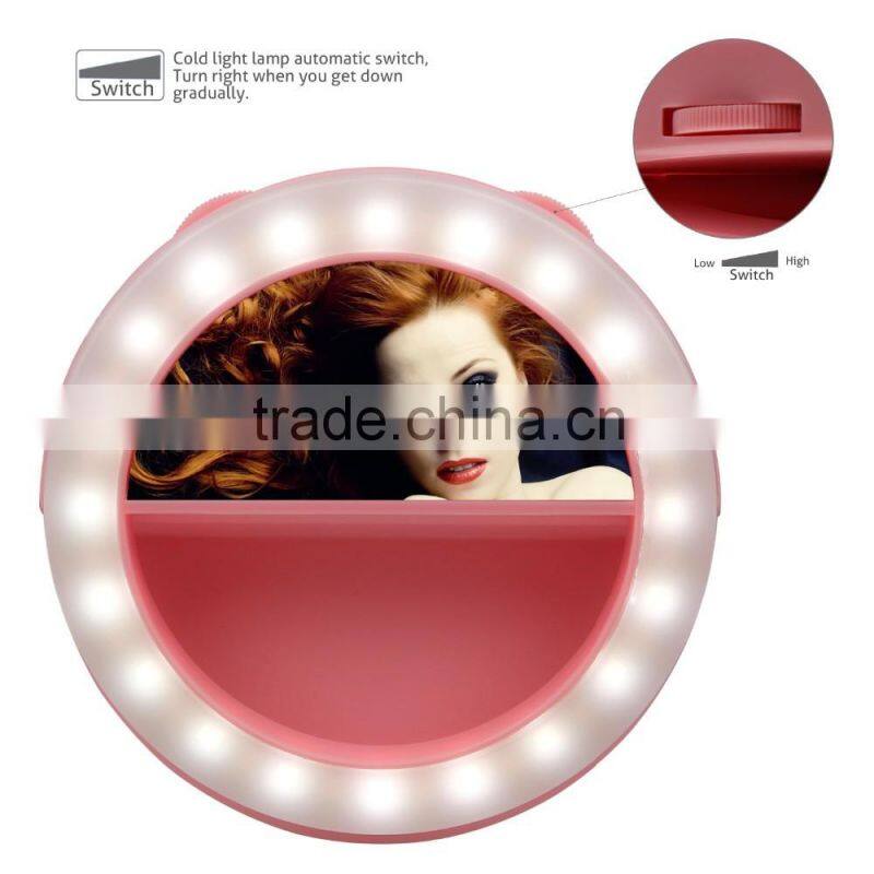 For iPhone Samsung Cellphone Fill Light Selfie Ring Light with 250mAh built in battery