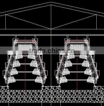 TA NO.1 Factory 3 tiers 120 birds h type broiler chicken cage