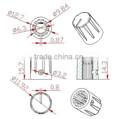DAVIES 1900H Clone guitar control knobs with scalloped edge