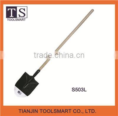 mechanical industrial round point shovel with wooden handle
