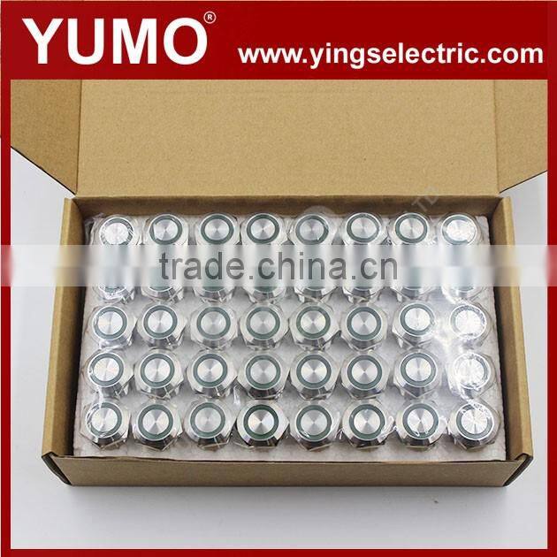 ABS19S-P11-E 19mm ring LED lamp green metal push button
