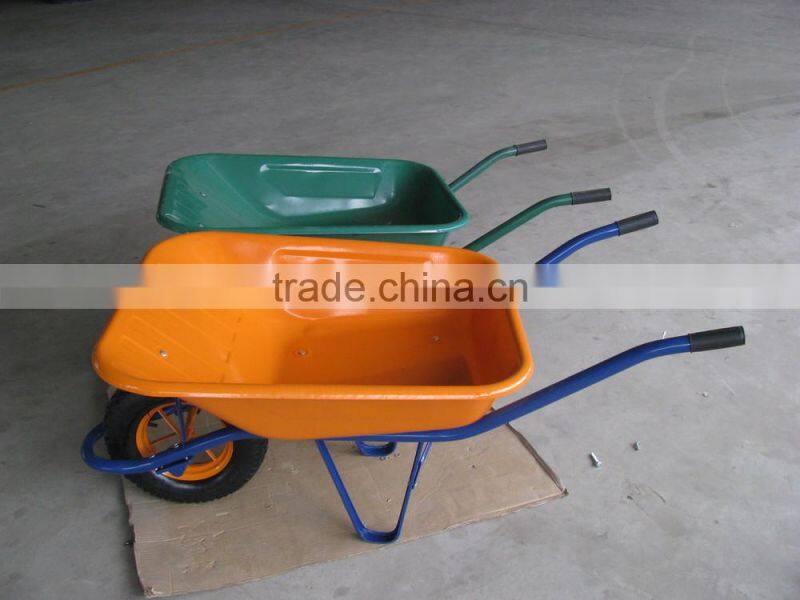 65L metal wheelbarrow WB6400,orange color.wheel size 400-8
