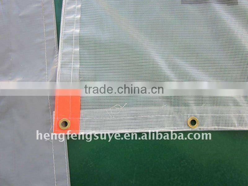 green color 100% Polyester Fire proof PVC Building Protection Mesh Sheet Manufacturer