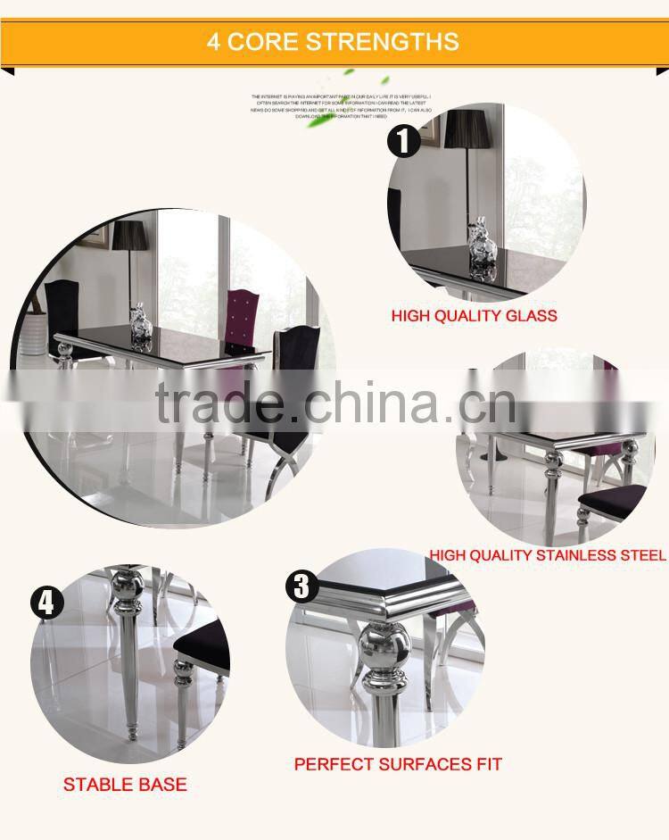 TH319 cheap glass top Dining table and chair sets