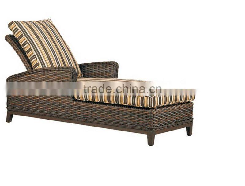 2017 Trade Assurance Fresh style adjustable alum frame folding round rattan chaise sun loung daybed furniture