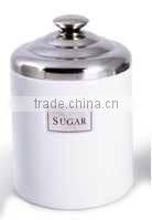 porcelain coffee canister with stainless cover