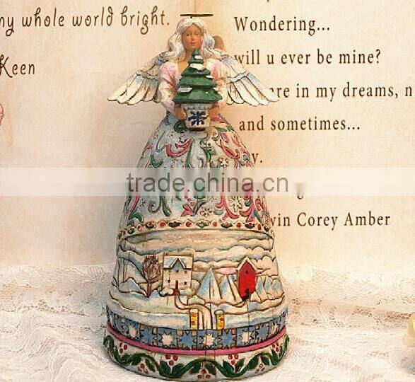 High-quality polyresin hand paint angel with wings vienna souvenirs