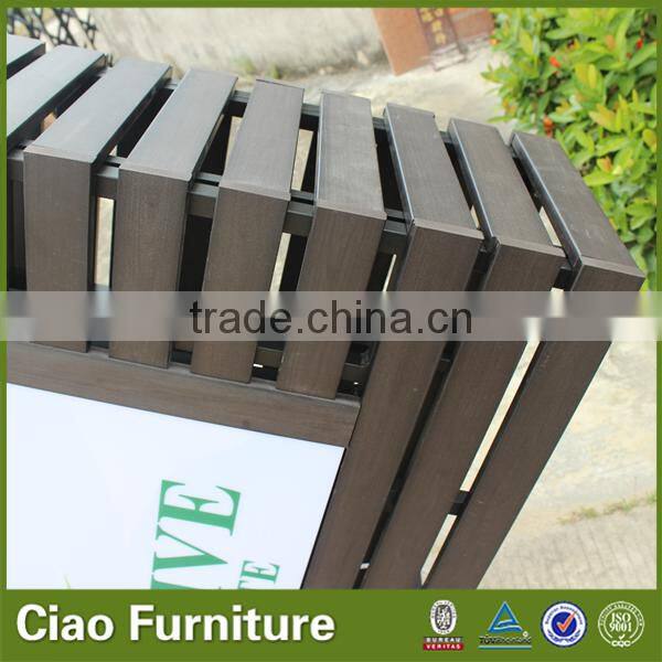 PS wood garden furniture flower pot with Led Lighting