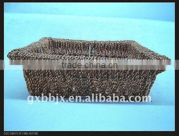 Square gold paper rope woven storage capsule holder