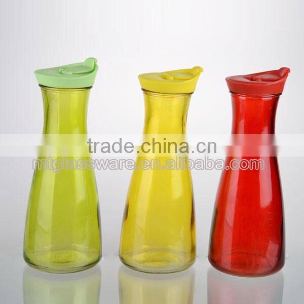3 color fancy glass fresh milk bottle and juice glass
