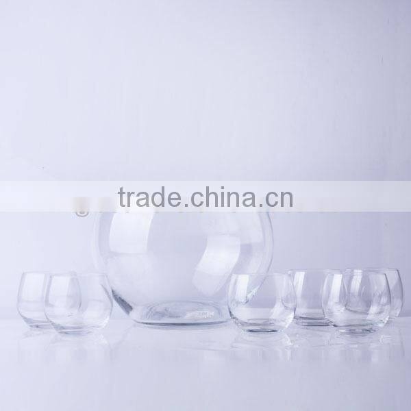 2015 fashion clear glass punch bowl/7pc set punch bowl set/punch bowl with cup