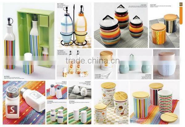 ceramic salt & pepper shaker set, salt and paper shaker, black and white salt and pepper shaker