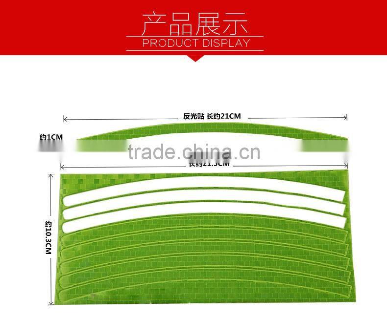 DIY reflective sticker on bike wheel