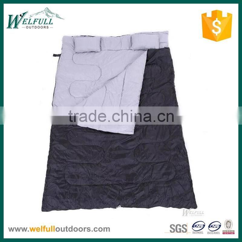 Double size polyester envelope sleeping bag