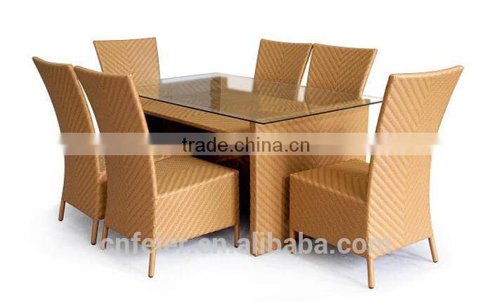 FEIER A6007CH Popular Yellow 7 PCS Dining Set in Discount