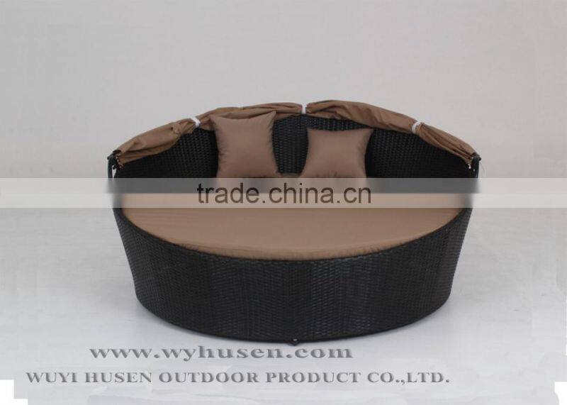 rattan furniture round lounge rattan daybed with shade cover
