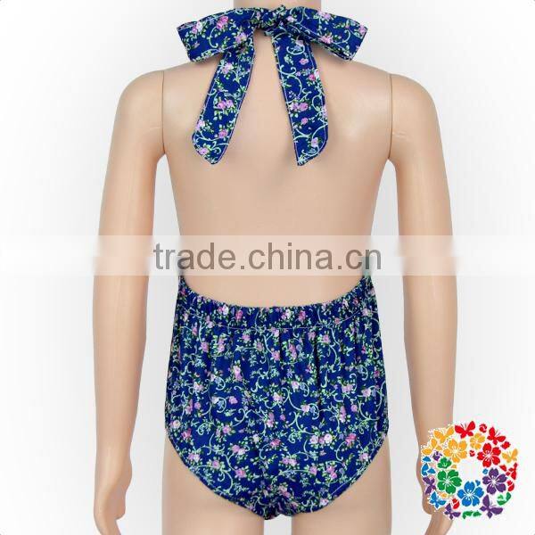 New Design Infant Baby Summer Tassel Halter Maize Floral Baby Romper